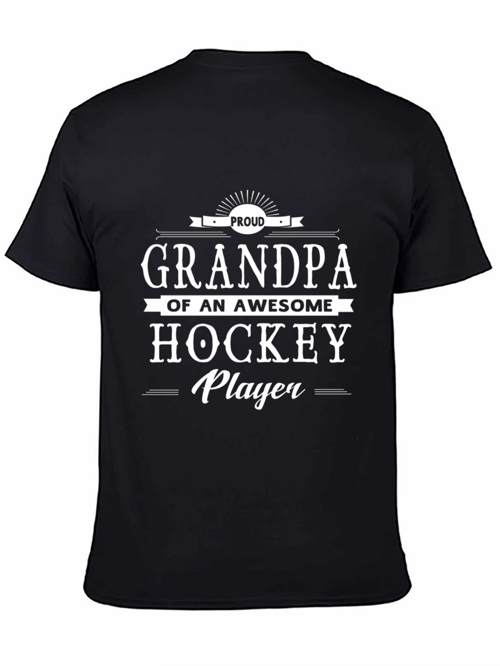Proud Grandpa of an Awesome Hockey Player Black T-Shirt