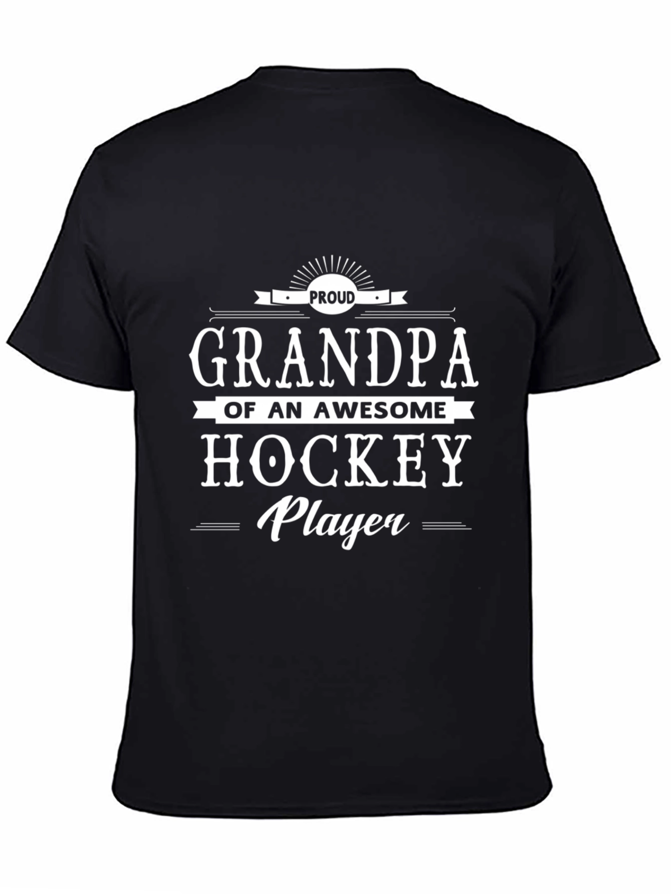 Proud Grandpa of an Awesome Hockey Player Black T-Shirt