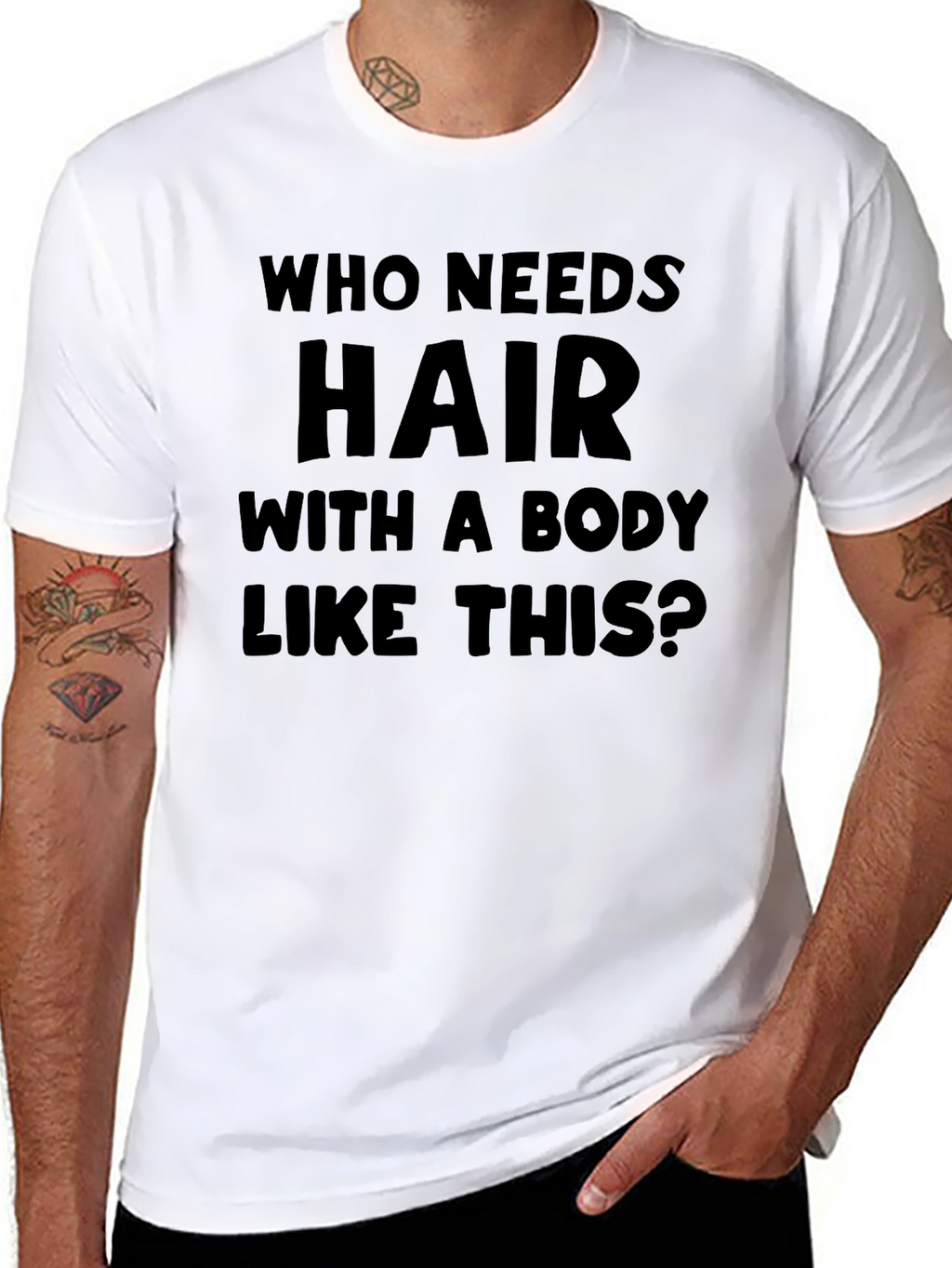 Humorous Baldness T-Shirt: Who Needs Hair?