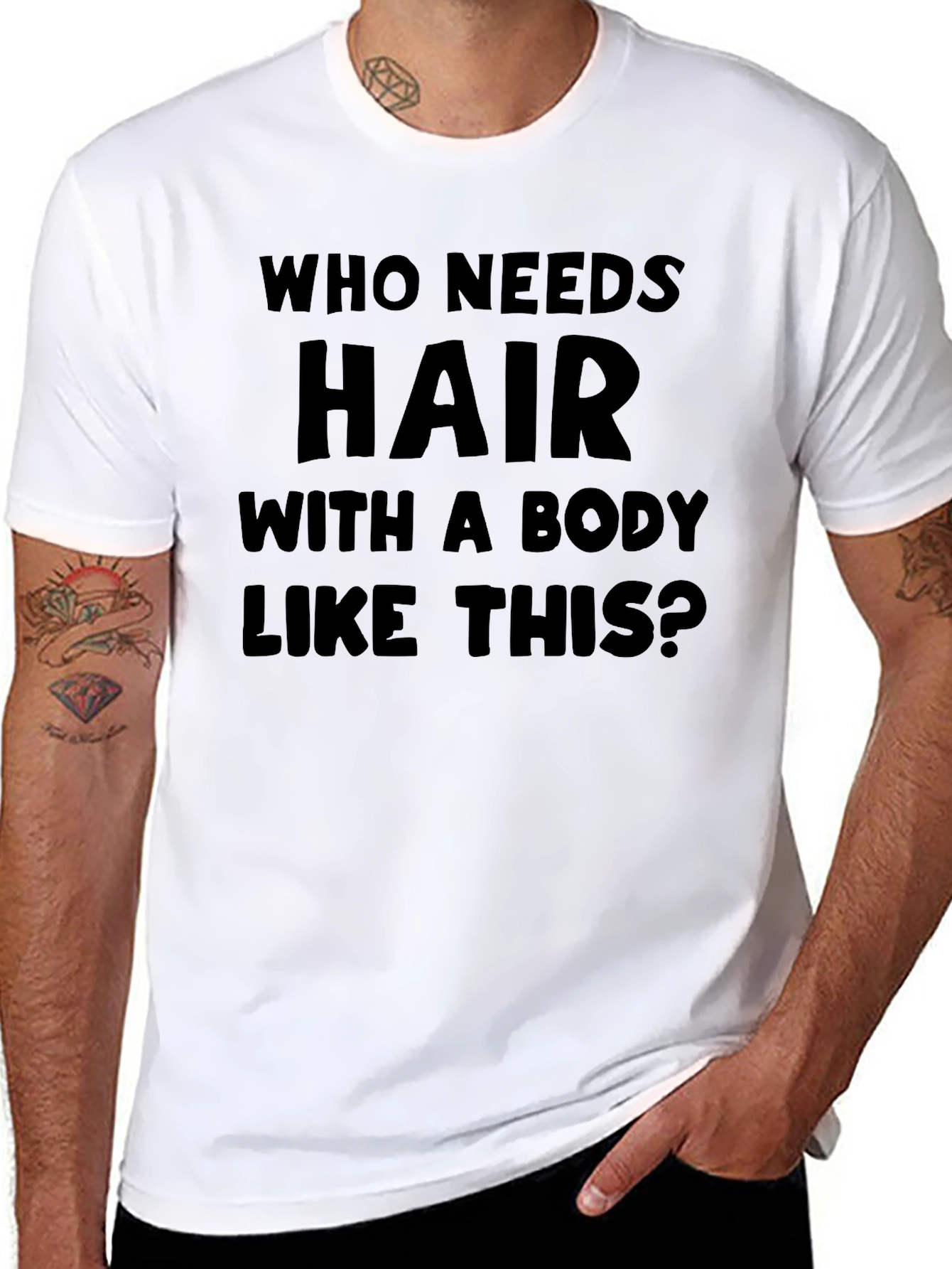 Humorous Baldness T-Shirt: Who Needs Hair?