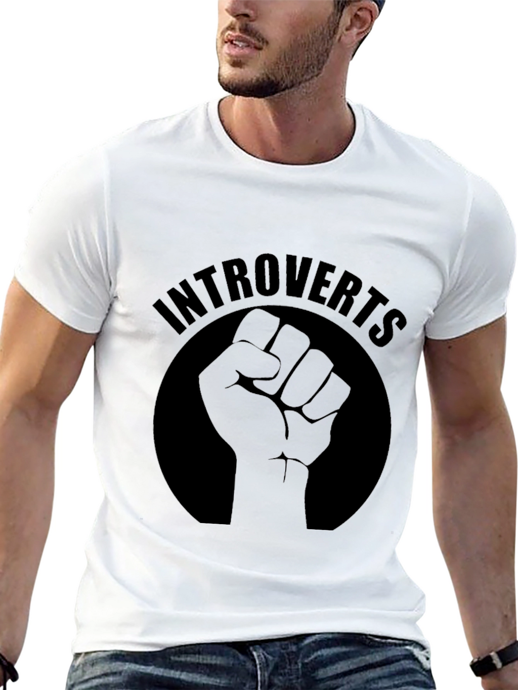 Introverts Fist Graphic Tee - Black