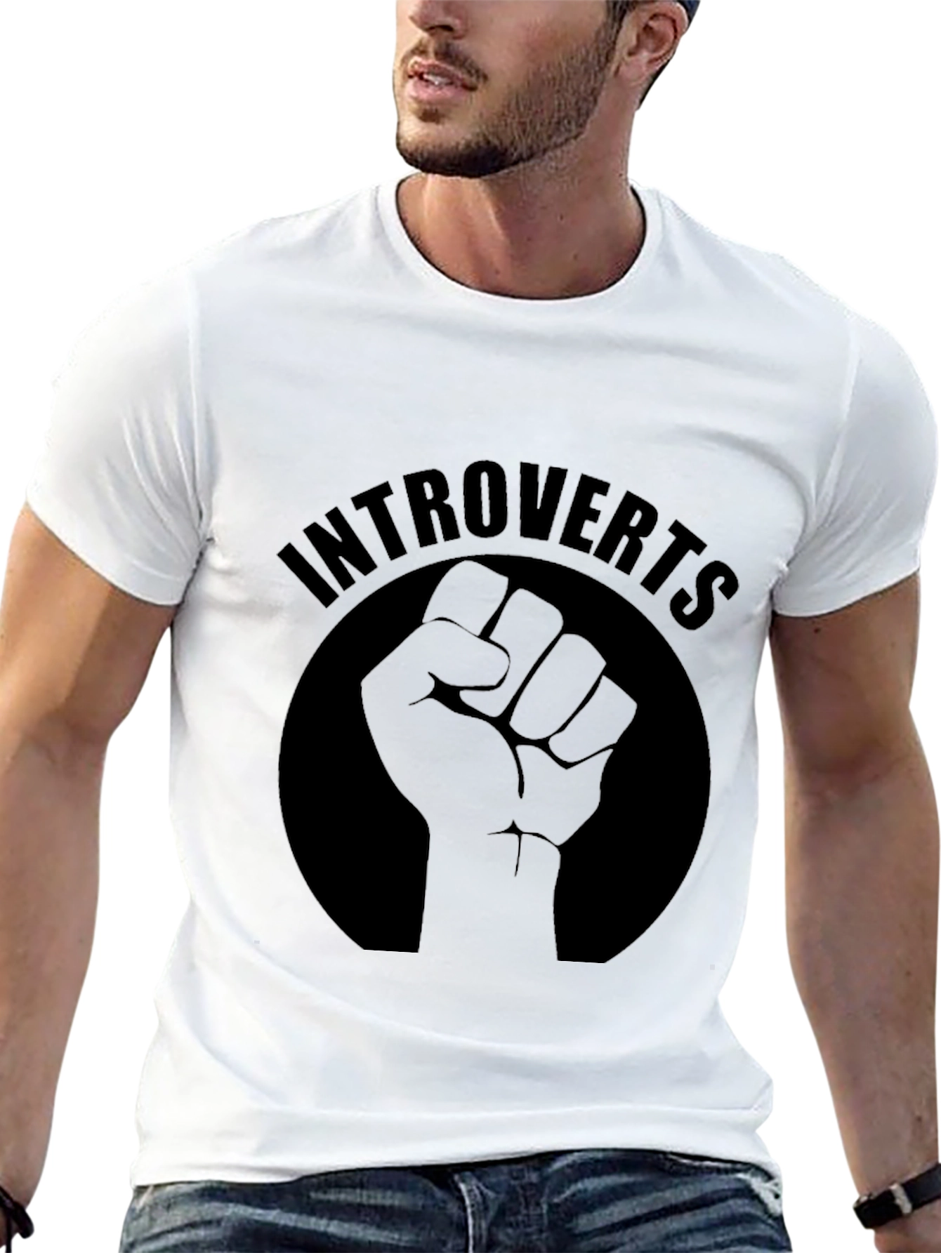Introverts Fist Graphic Tee - Black