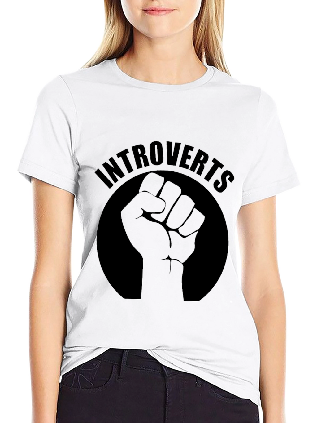 Introverts Fist Graphic Tee - Black