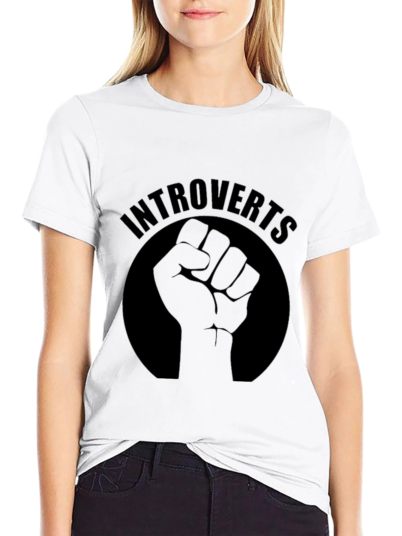 Introverts Fist Graphic Tee - Black