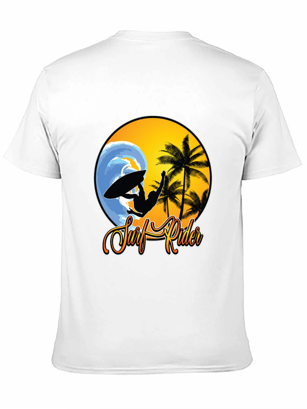 Surf Rider Graphic Tee - Black Cotton T-Shirt