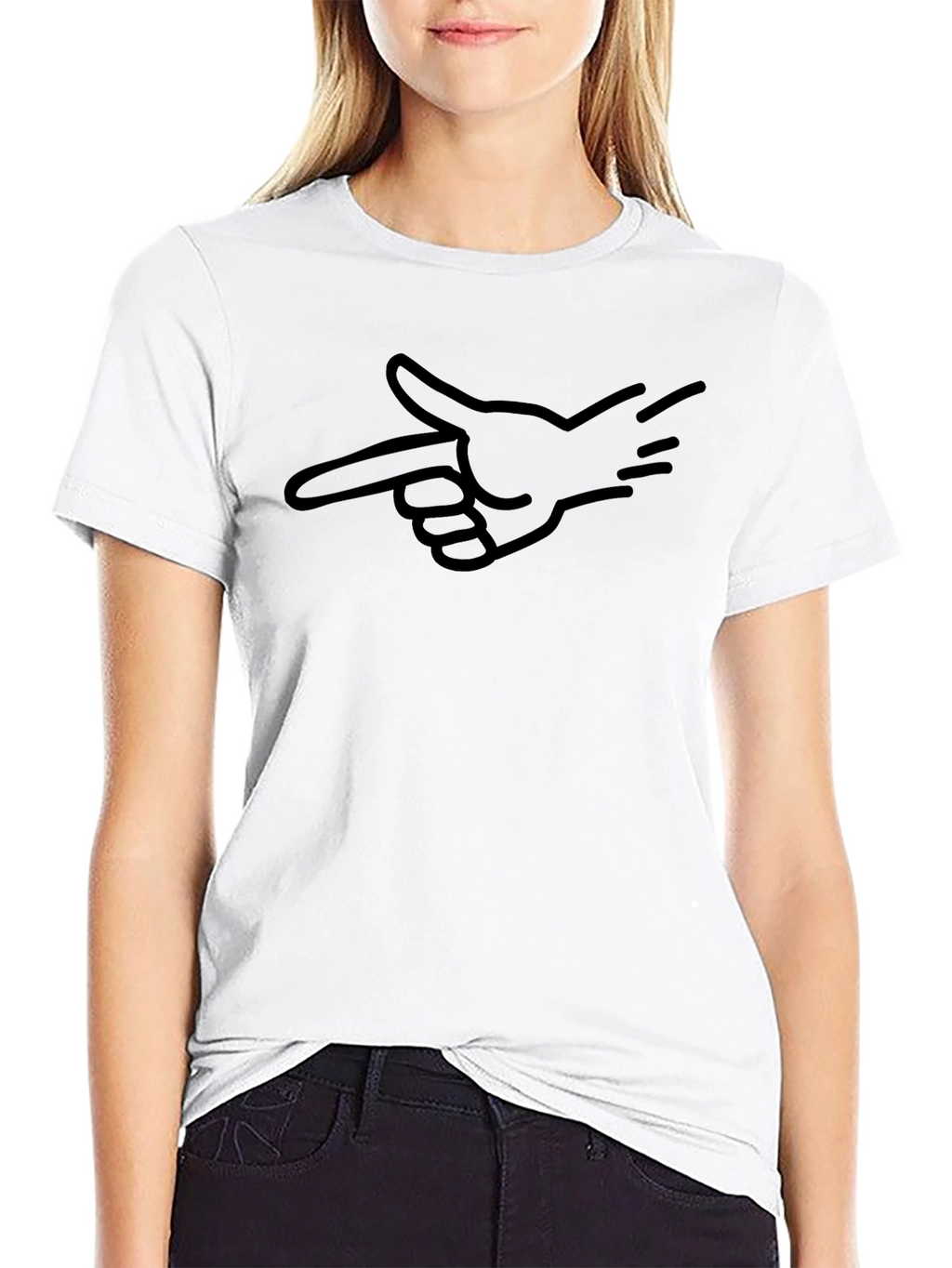 Pointing Hand Graphic Tee - Cool Black T-Shirt