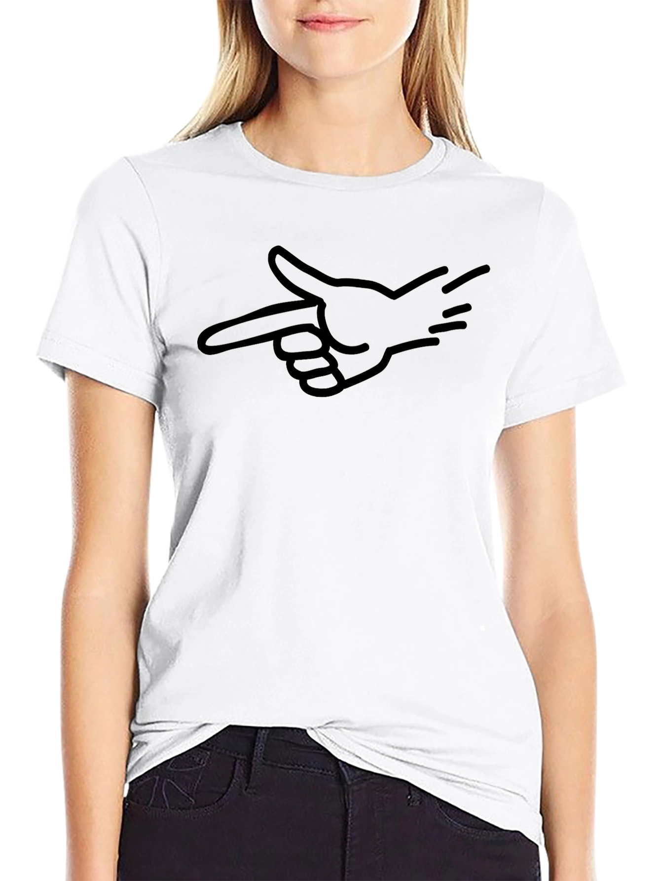 Pointing Hand Graphic Tee - Cool Black T-Shirt