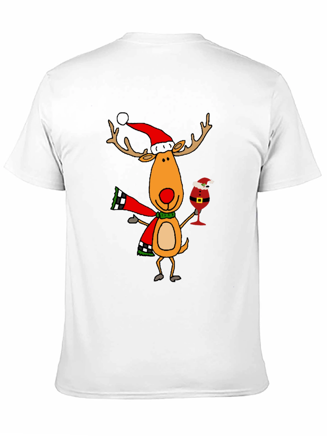 Festive Reindeer Graphic Tee - Holiday Cheer
