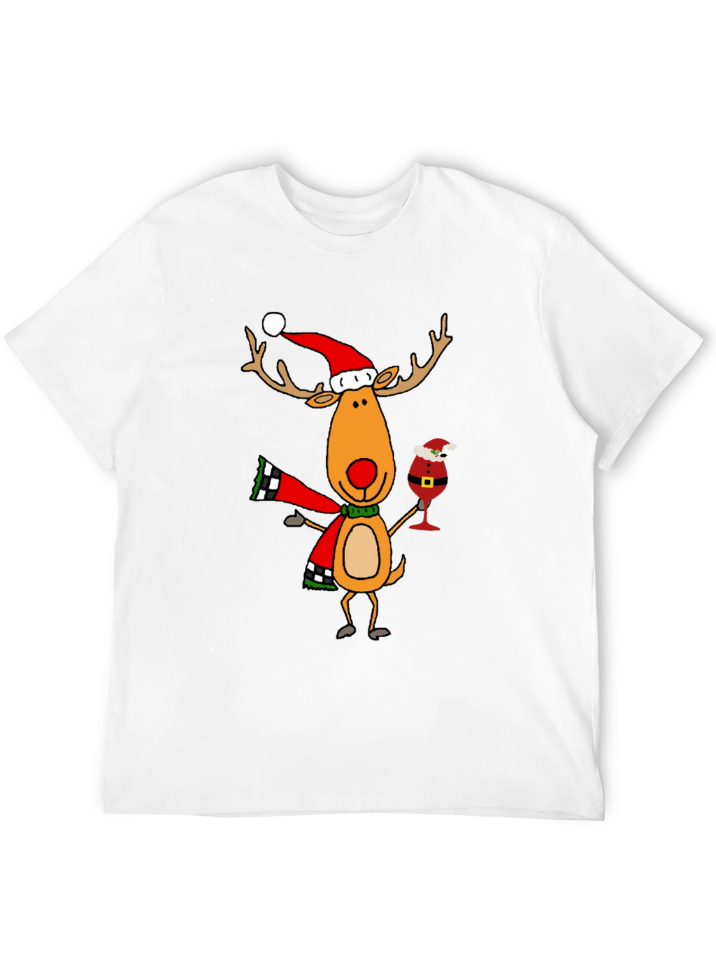 Festive Reindeer Graphic Tee - Holiday Cheer