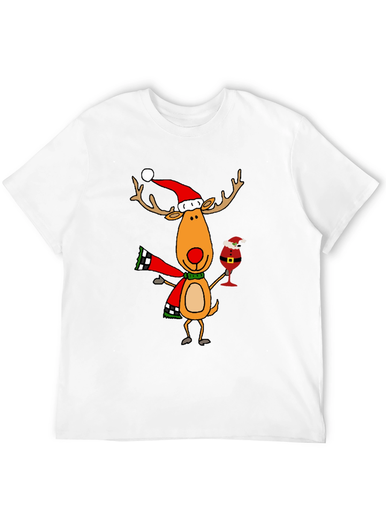 Festive Reindeer Graphic Tee - Holiday Cheer