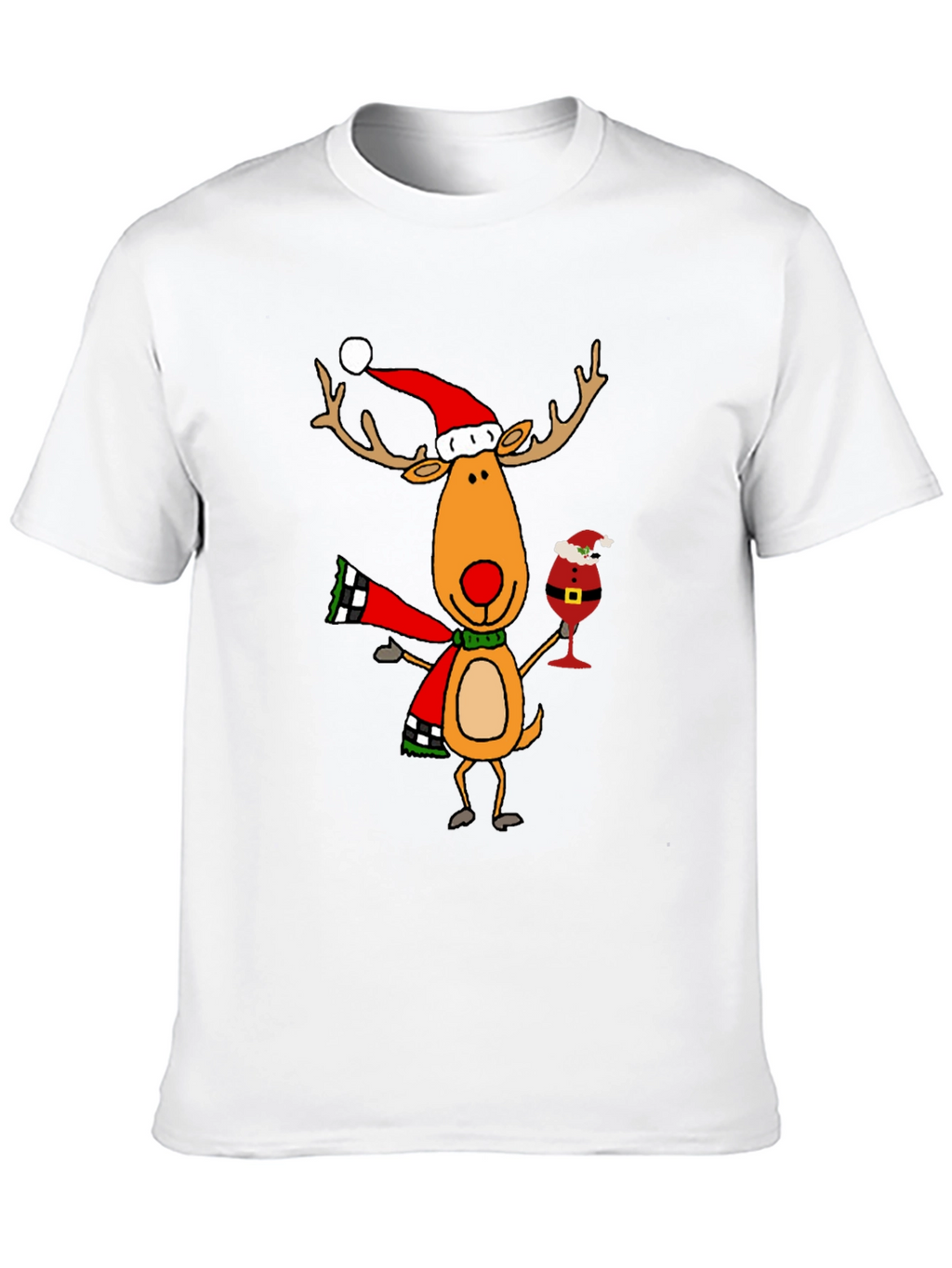 Festive Reindeer Graphic Tee - Holiday Cheer