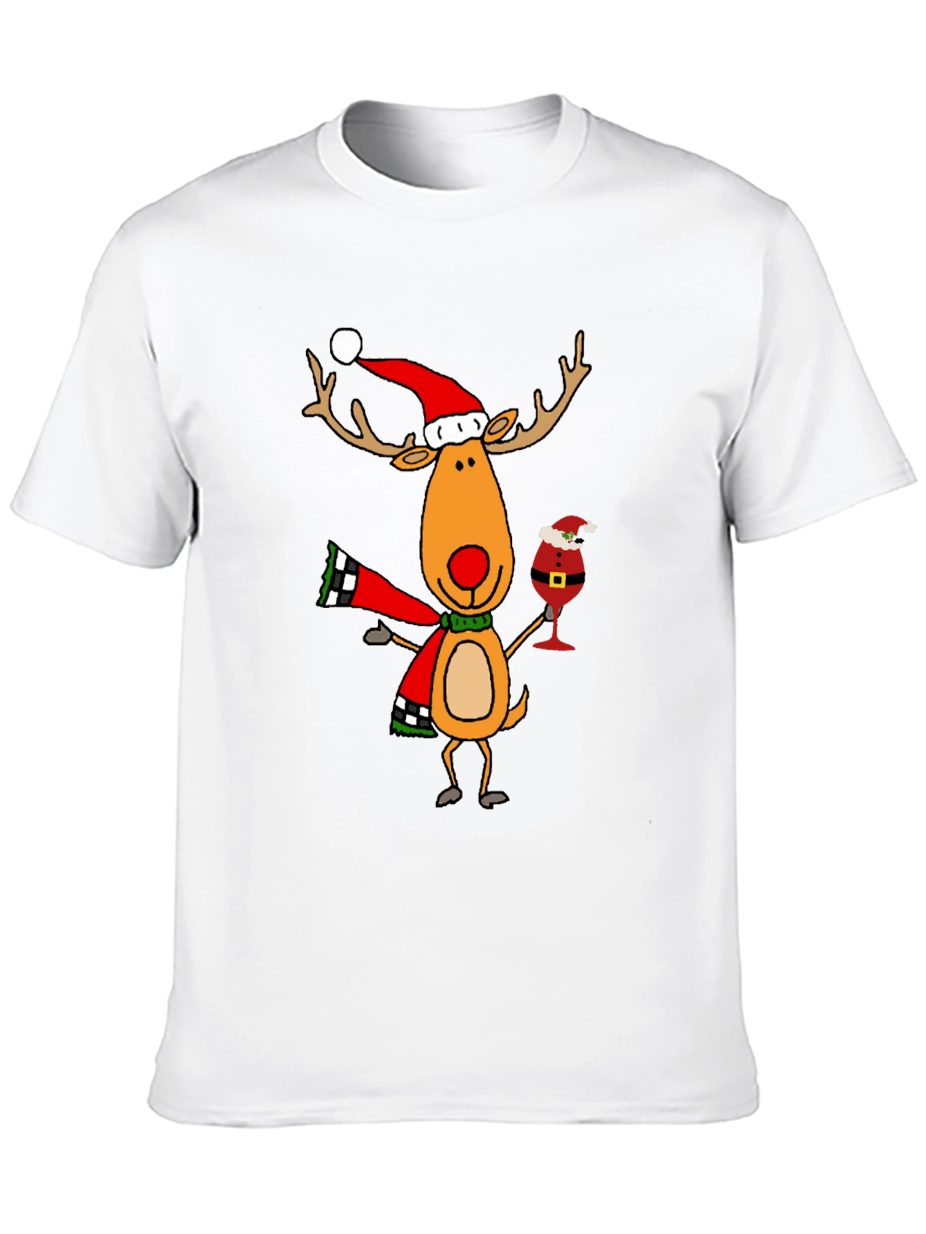 Festive Reindeer Graphic Tee - Holiday Cheer
