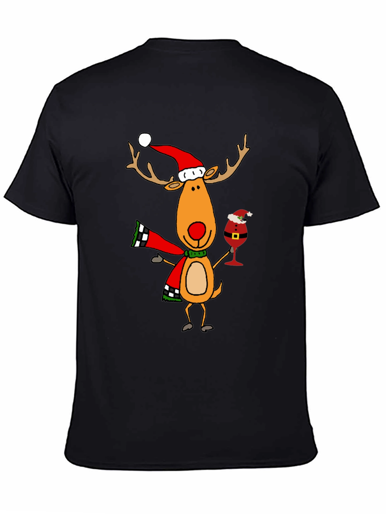 Festive Reindeer Graphic Tee - Holiday Cheer