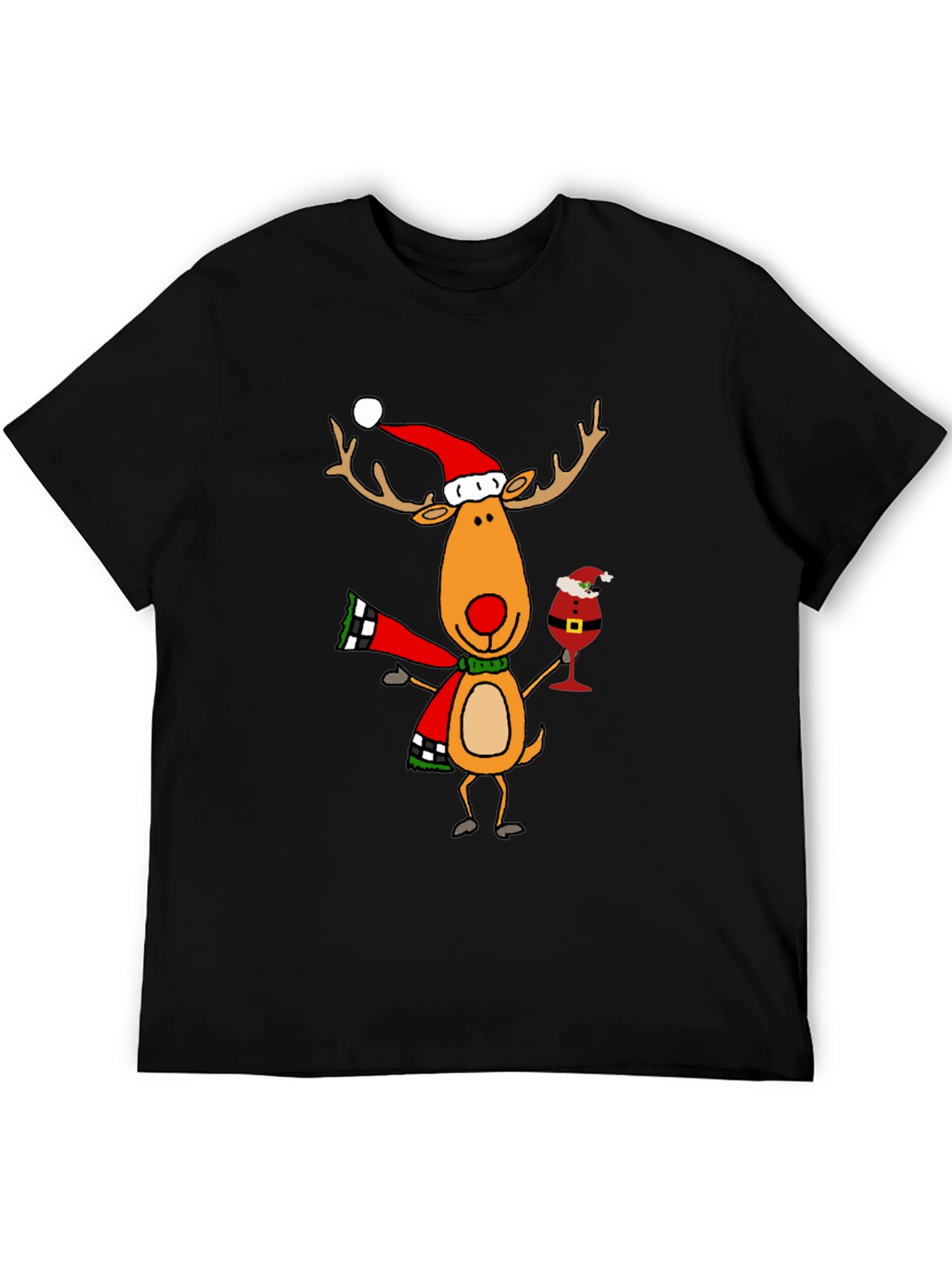 Festive Reindeer Graphic Tee - Holiday Cheer