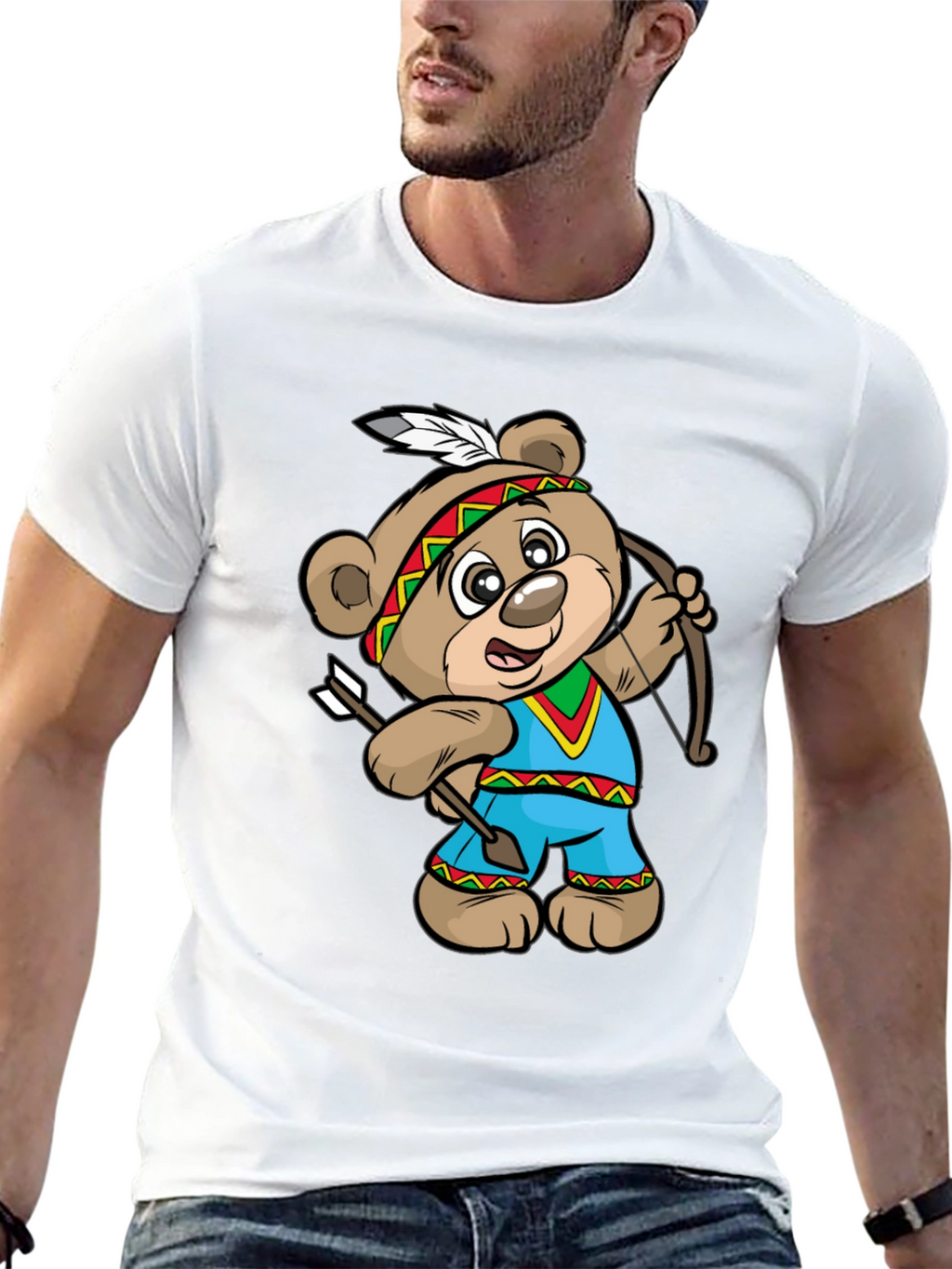 Cartoon Bear Archer Graphic Tee