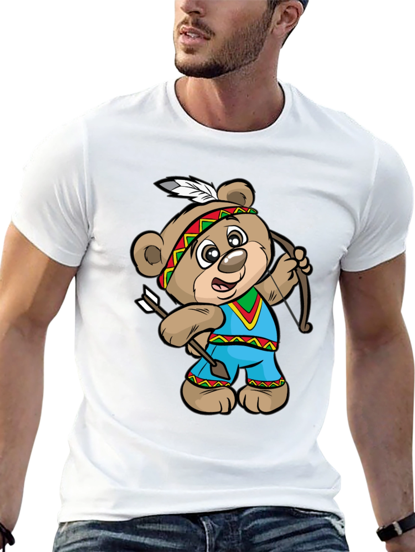 Cartoon Bear Archer Graphic Tee