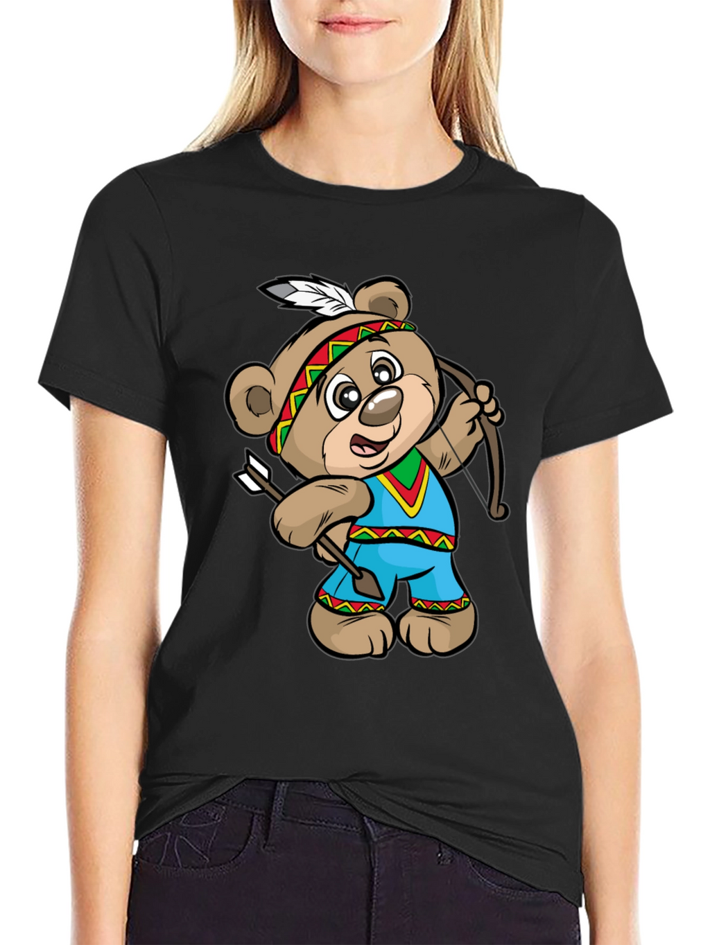 Cartoon Bear Archer Graphic Tee