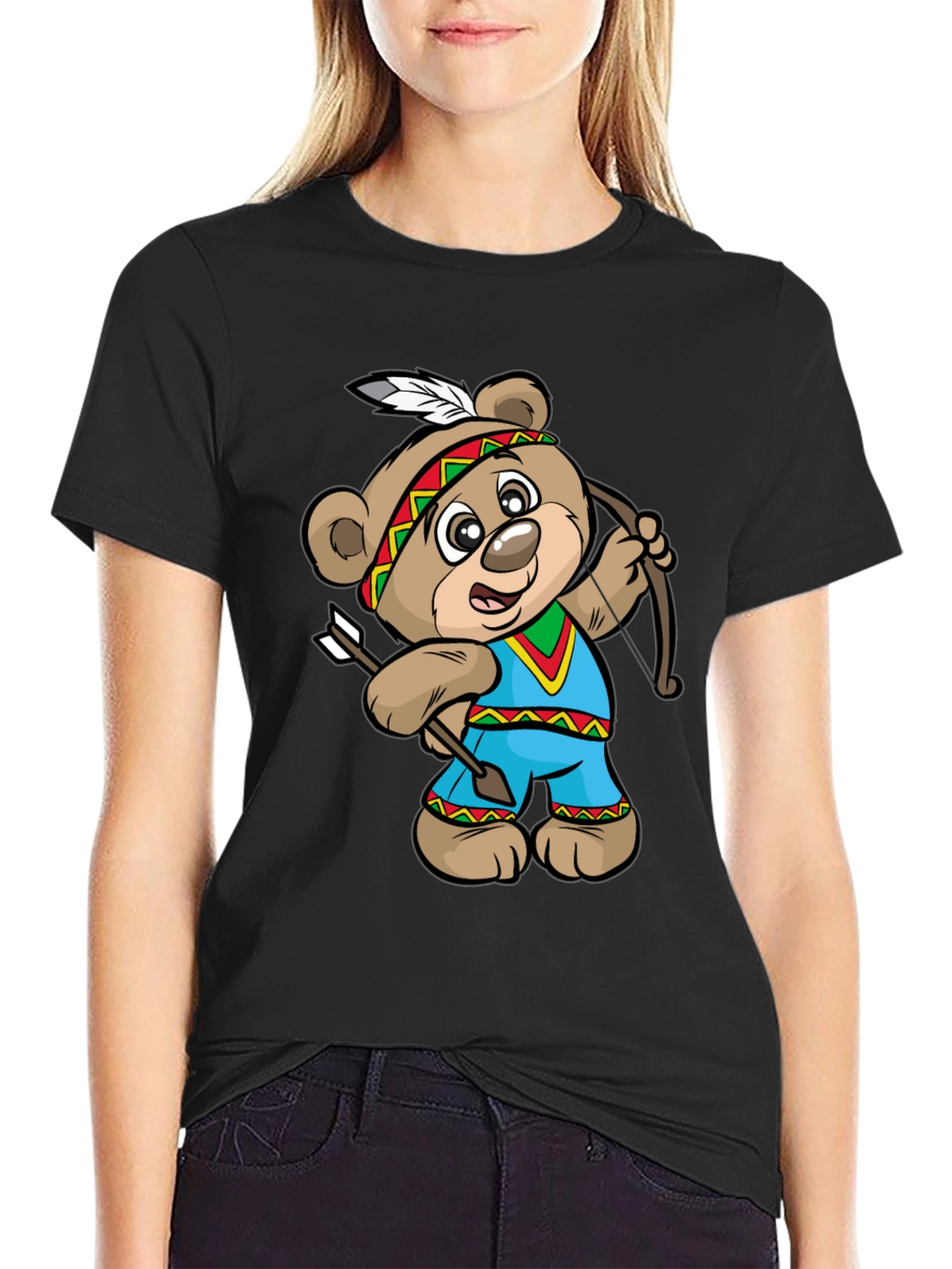 Cartoon Bear Archer Graphic Tee