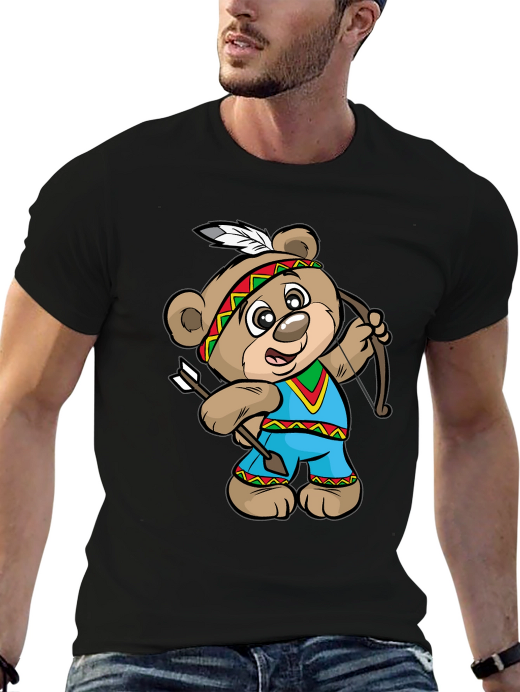 Cartoon Bear Archer Graphic Tee