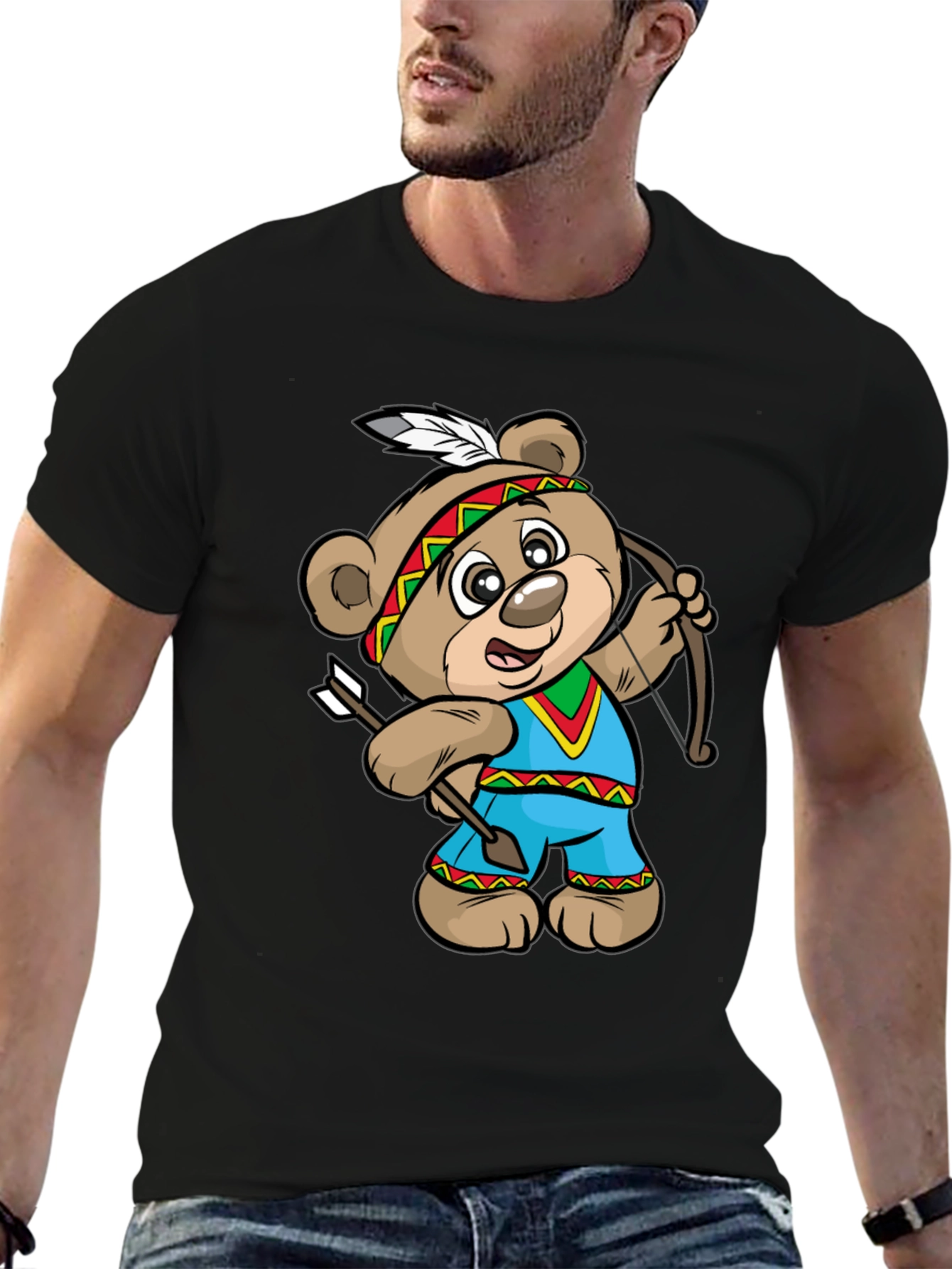 Cartoon Bear Archer Graphic Tee