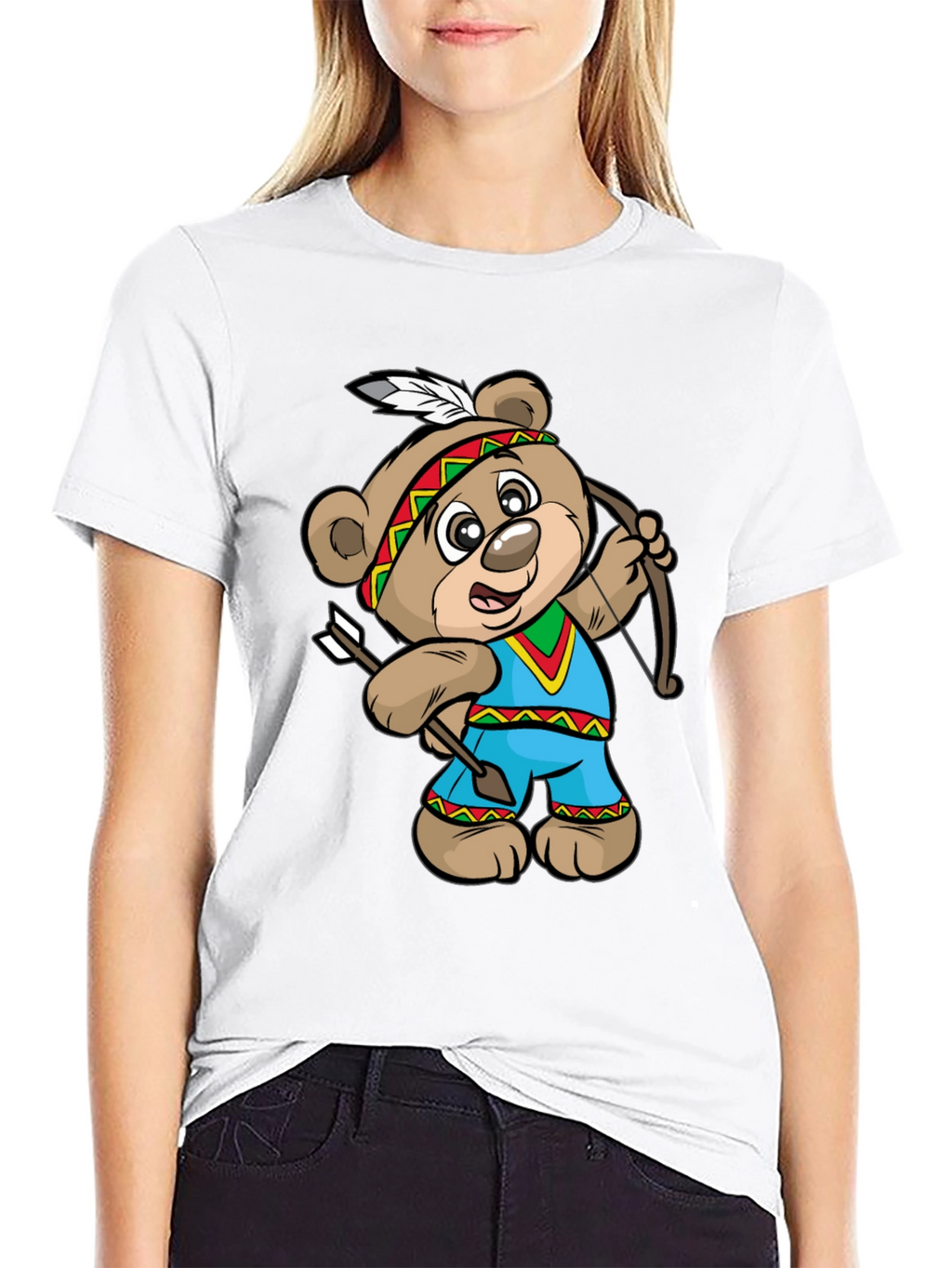 Cartoon Bear Archer Graphic Tee