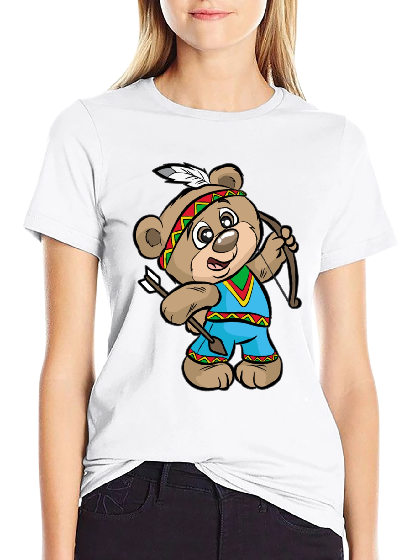 Cartoon Bear Archer Graphic Tee