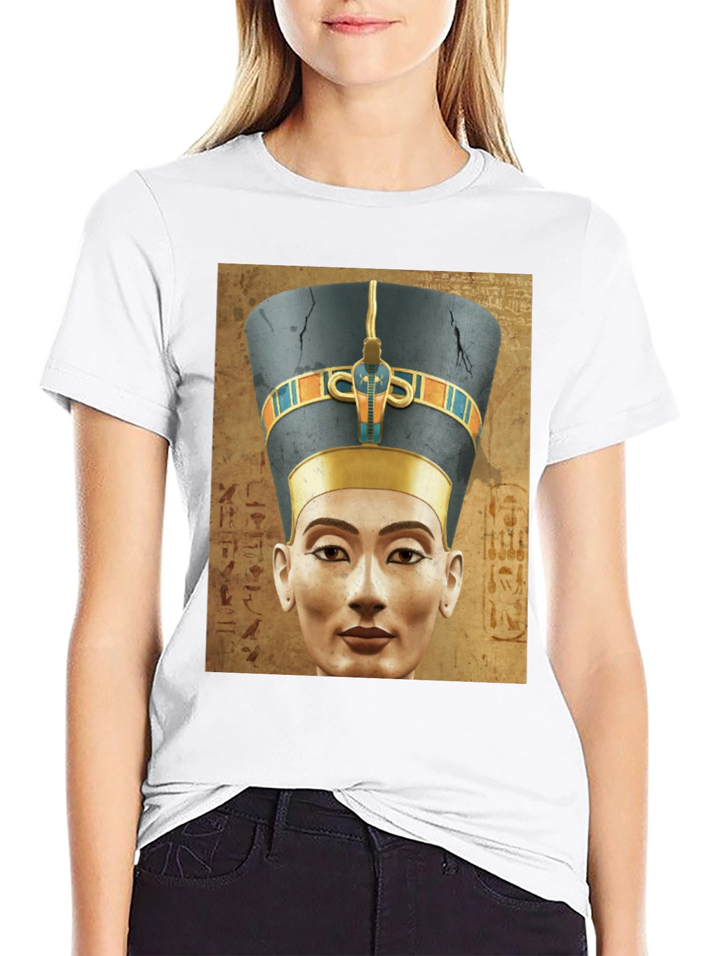 Nefertiti Graphic T-Shirt - Egyptian Queen Style