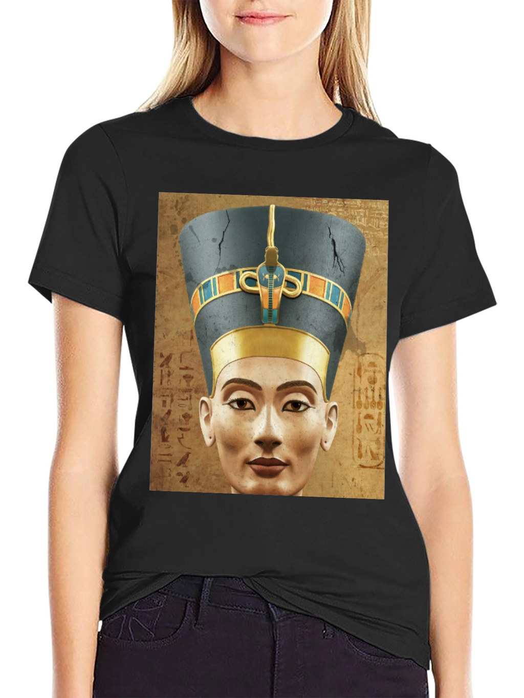 Nefertiti Graphic T-Shirt - Egyptian Queen Style