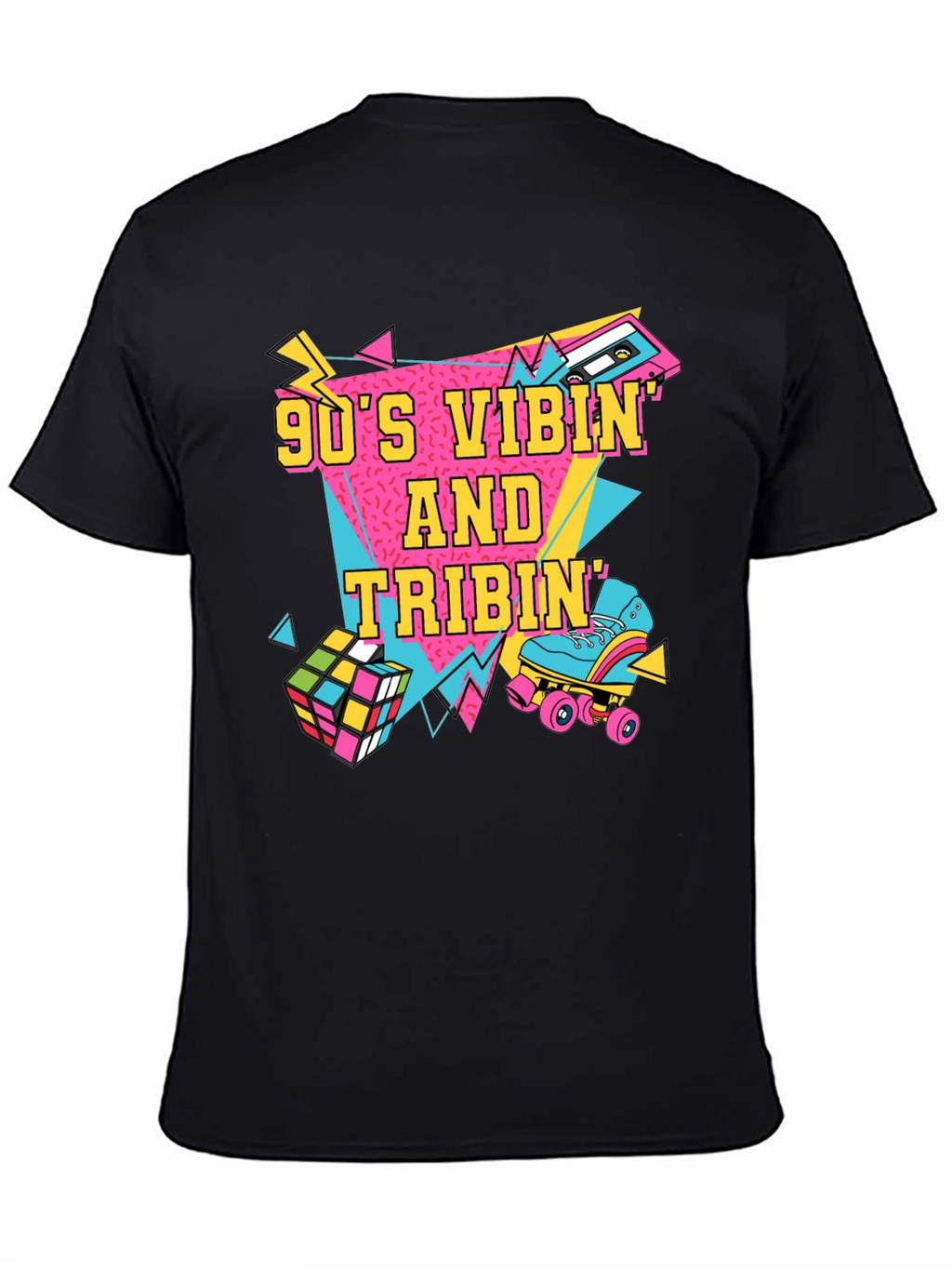 90s Vibin T-Shirt Retro Design Black