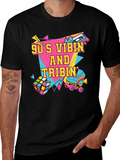 90s Vibin T-Shirt Retro Design Black