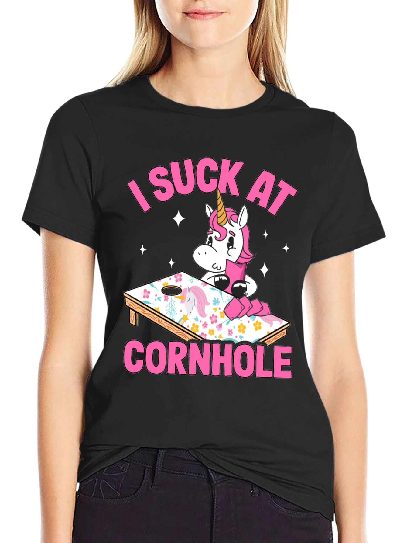 I Suck at Cornhole Unicorn T-Shirt