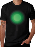 Green Burst Tree Black T-Shirt