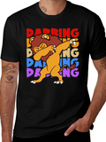 Dabbing Lion Graphic Tee - Black Cotton Shirt
