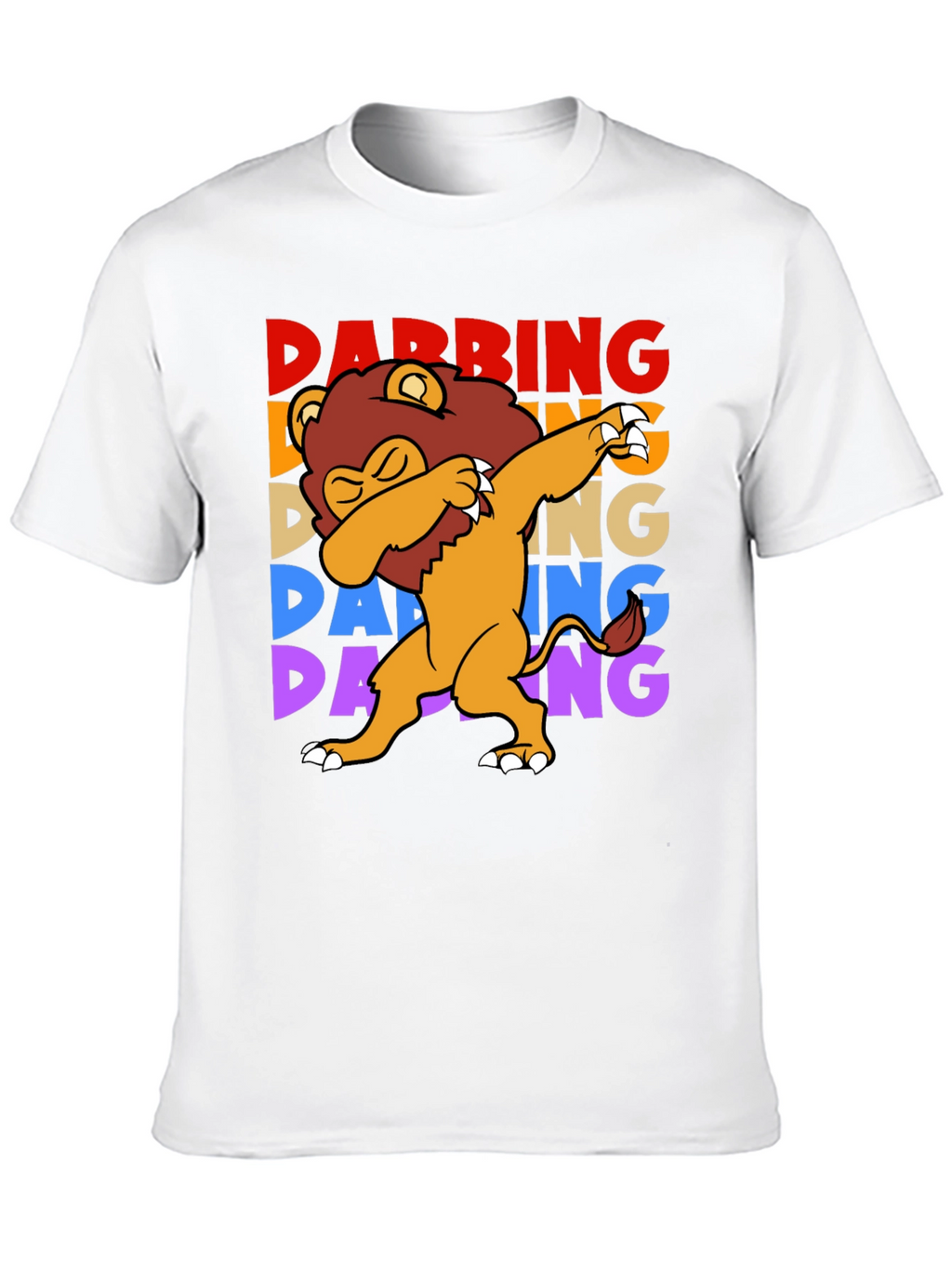 Dabbing Lion Graphic Tee - Black Cotton Shirt