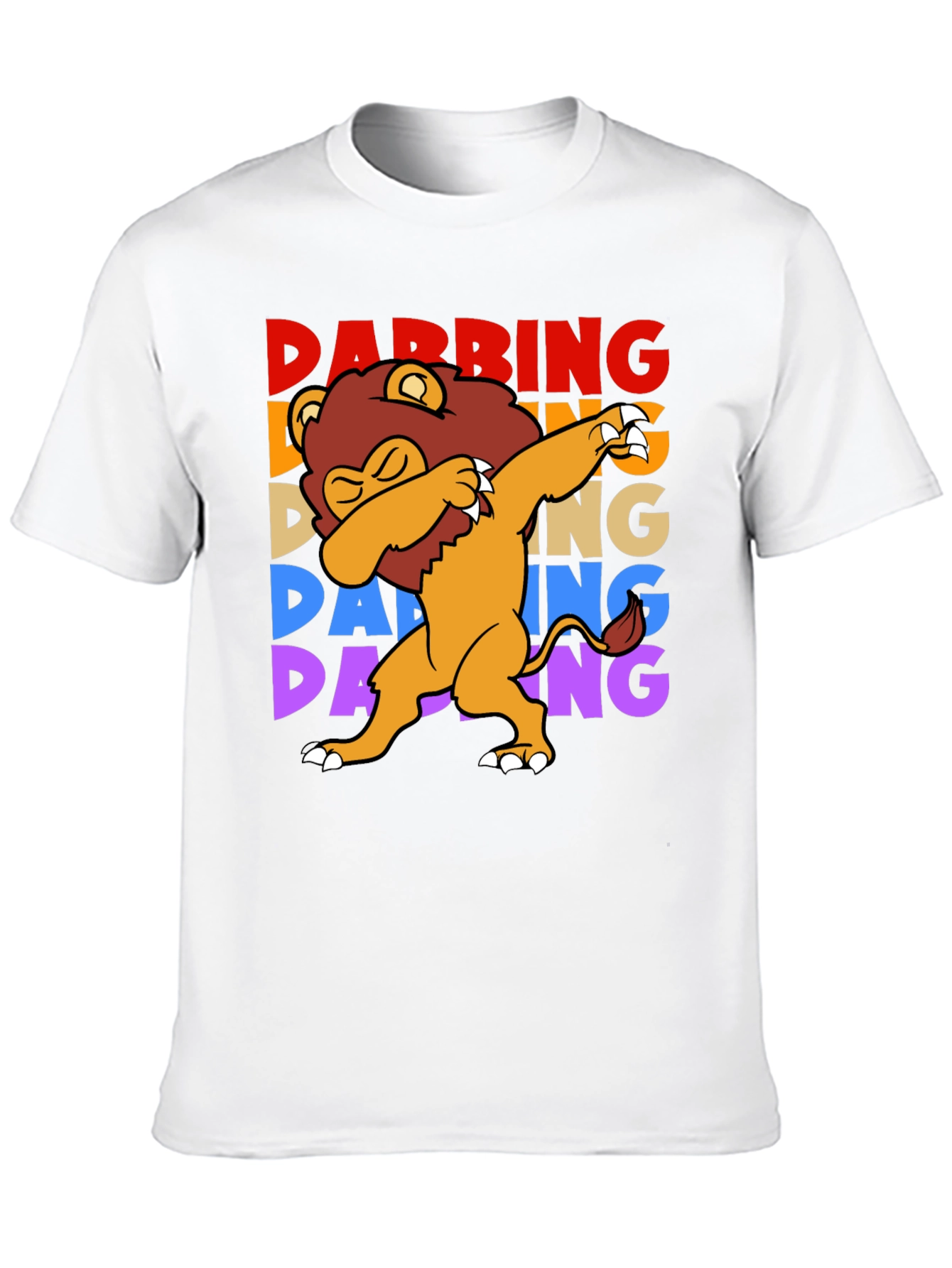 Dabbing Lion Graphic Tee - Black Cotton Shirt