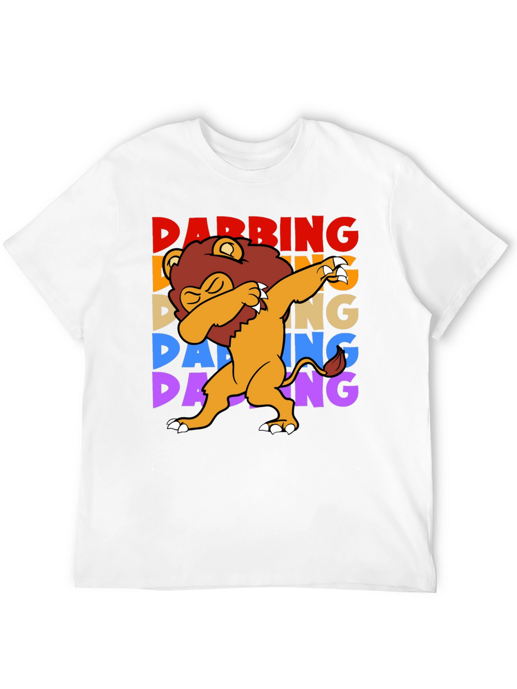 Dabbing Lion Graphic Tee - Black Cotton Shirt