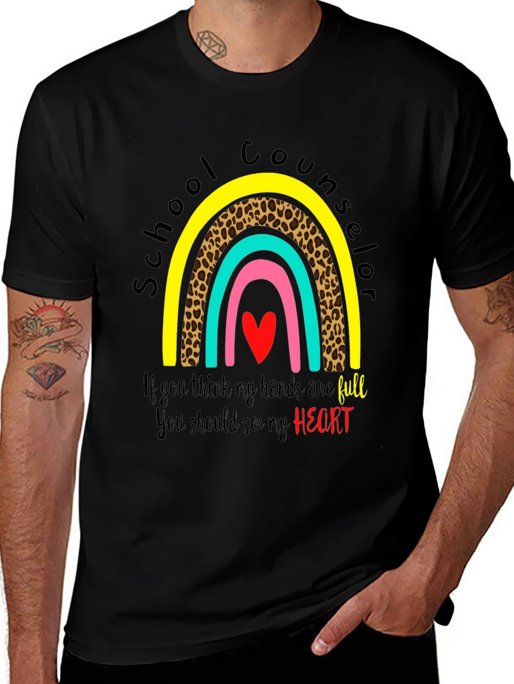 School Counselor Heart Graphic Tee
