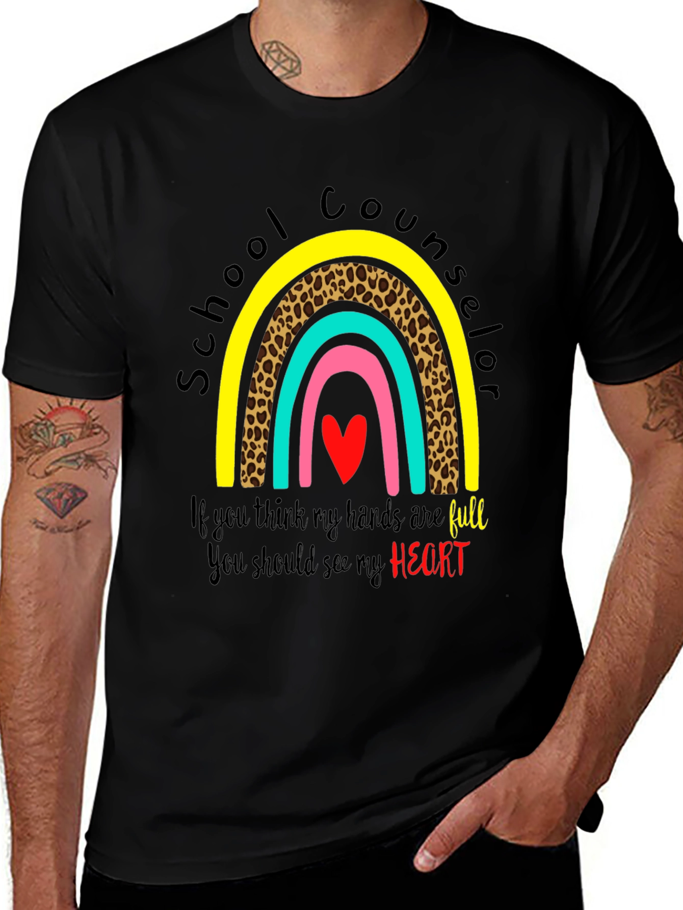 School Counselor Heart Graphic Tee