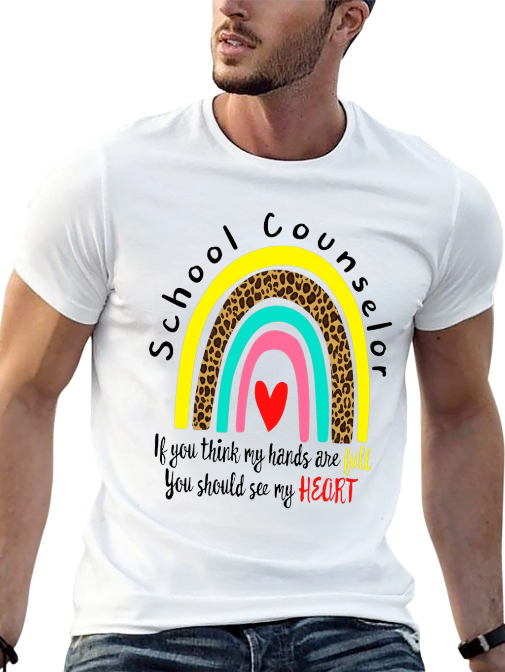 School Counselor Heart Graphic Tee