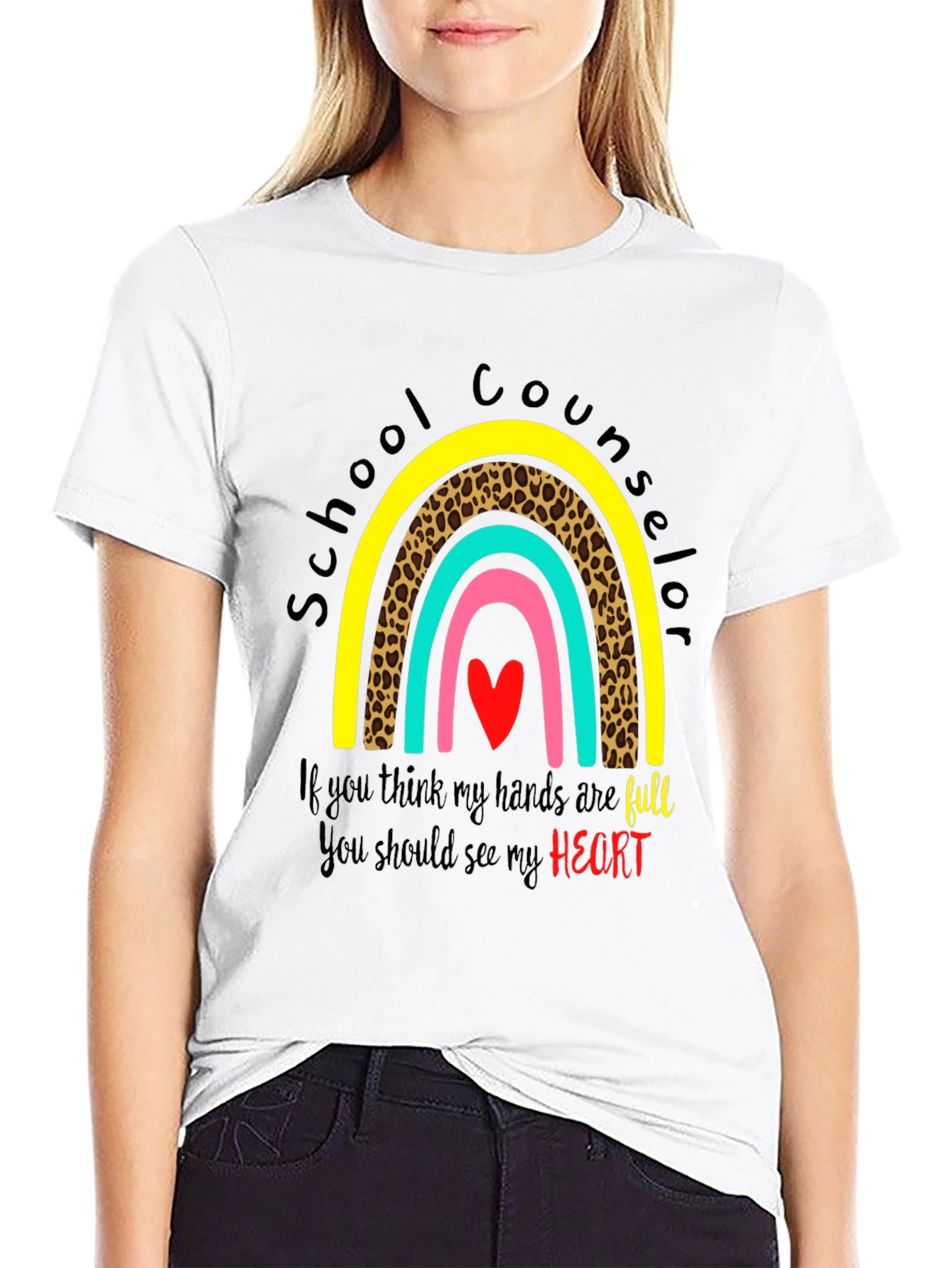 School Counselor Heart Graphic Tee