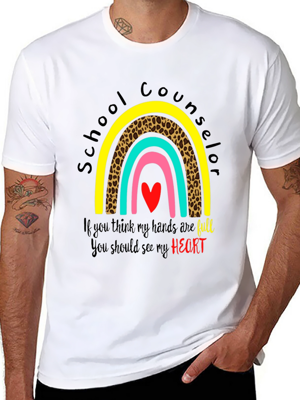 School Counselor Heart Graphic Tee