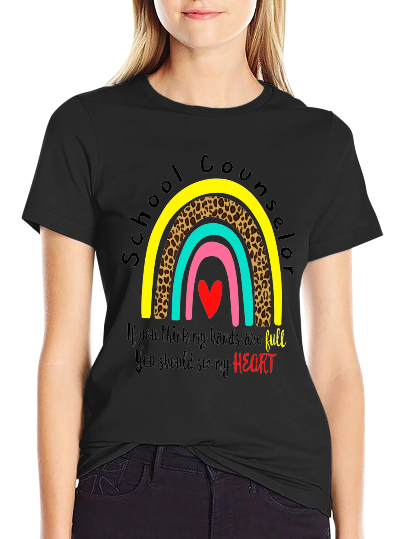 School Counselor Heart Graphic Tee