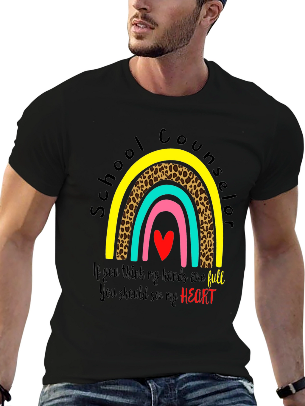 School Counselor Heart Graphic Tee