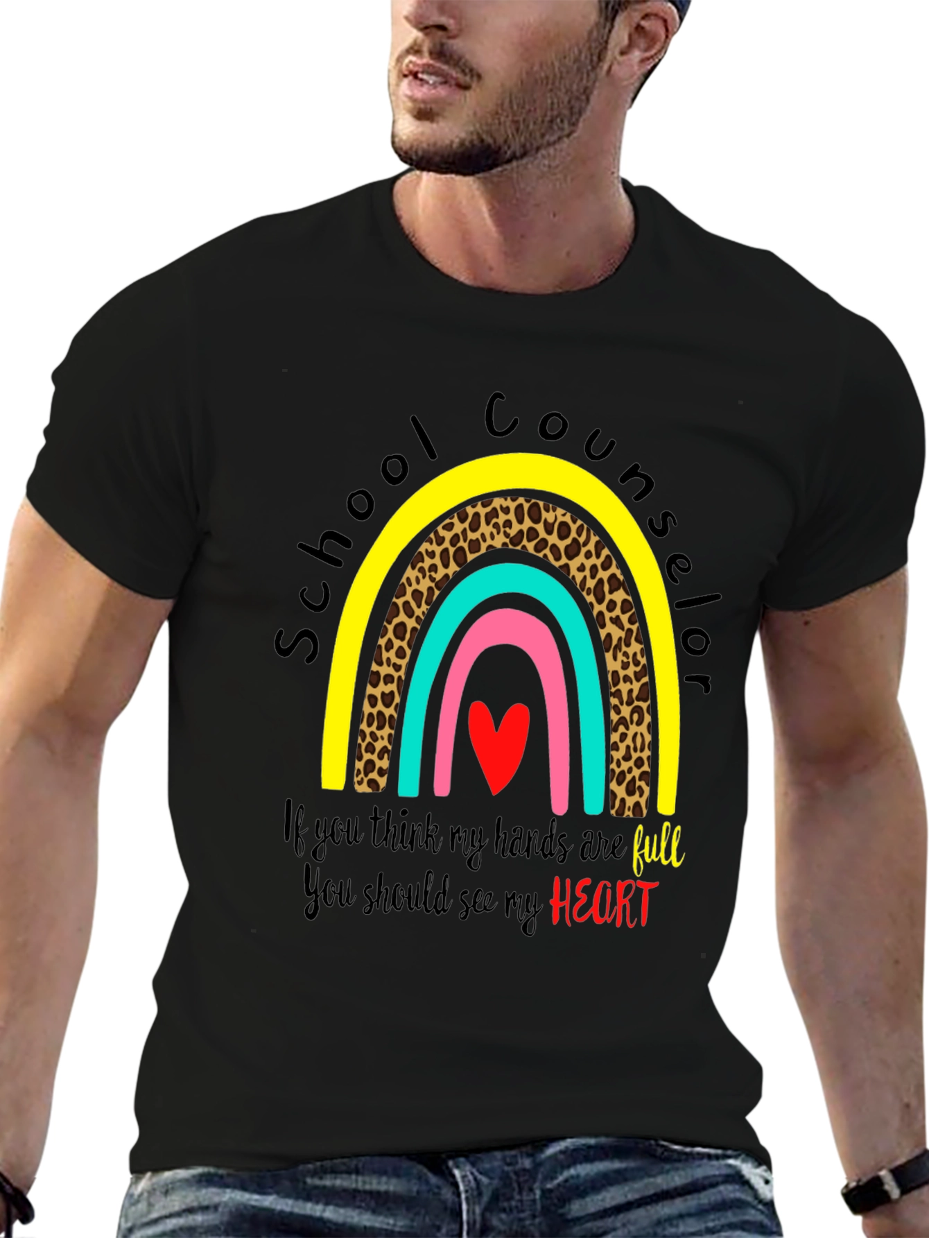 School Counselor Heart Graphic Tee