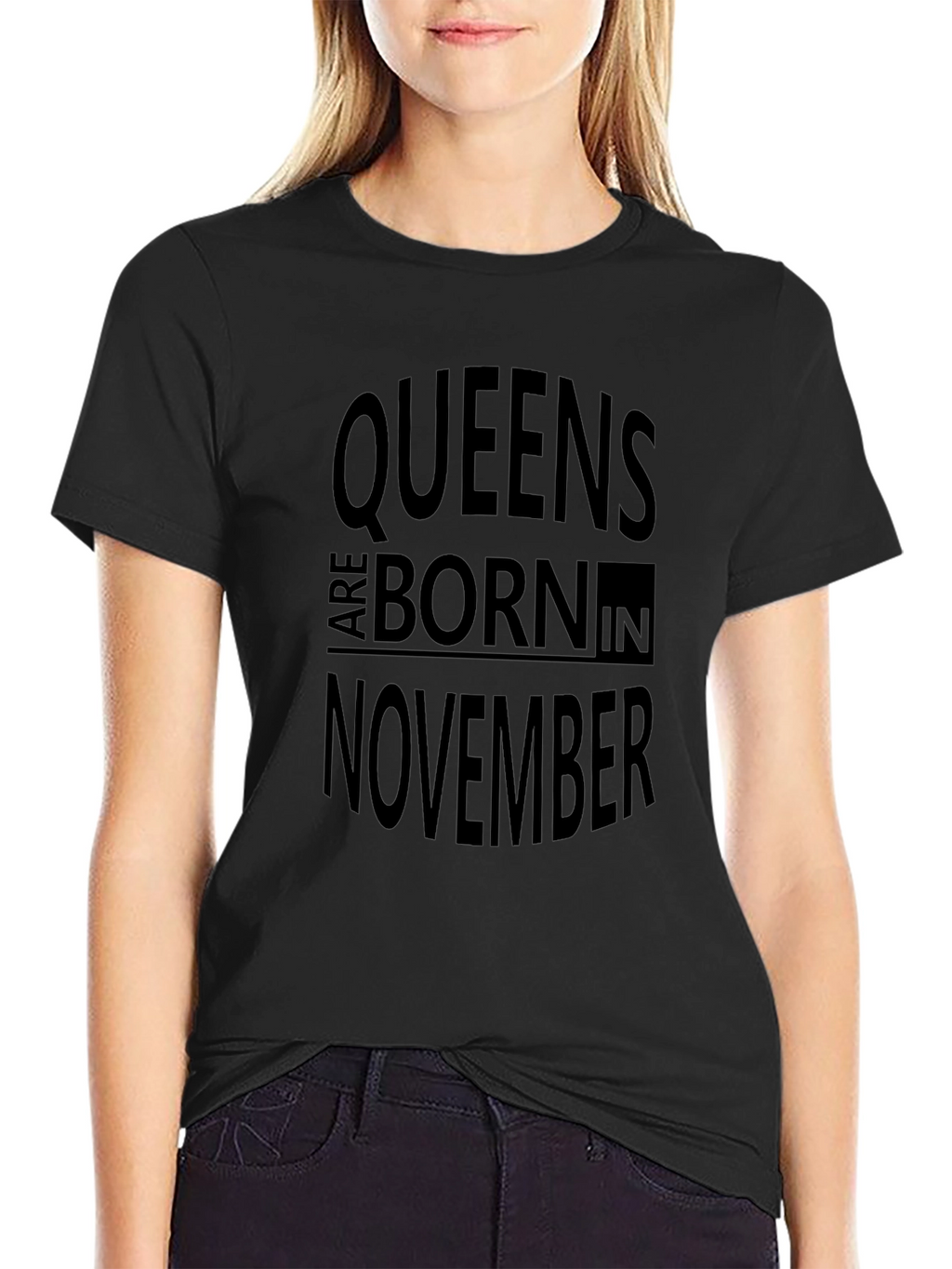 Queens Born in November Black T-Shirt