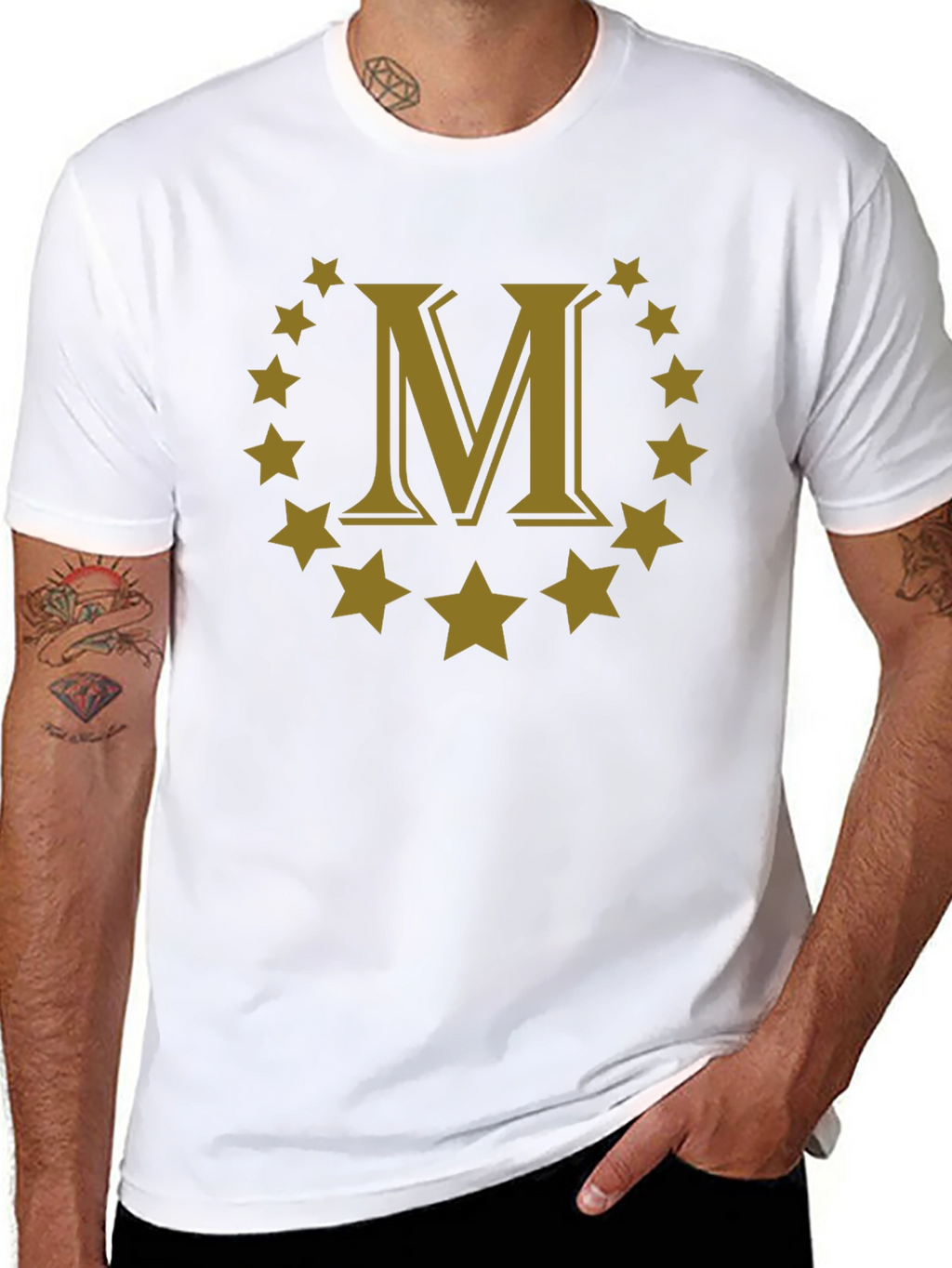 Letter M Star Circle Graphic Tee