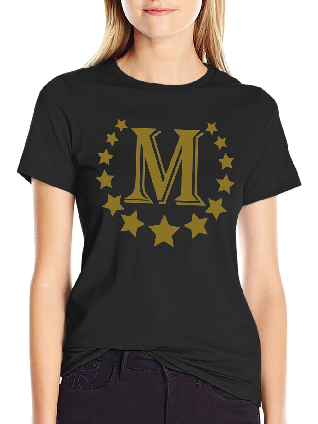 Letter M Star Circle Graphic Tee