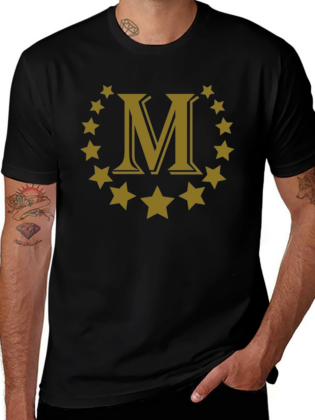 Letter M Star Circle Graphic Tee