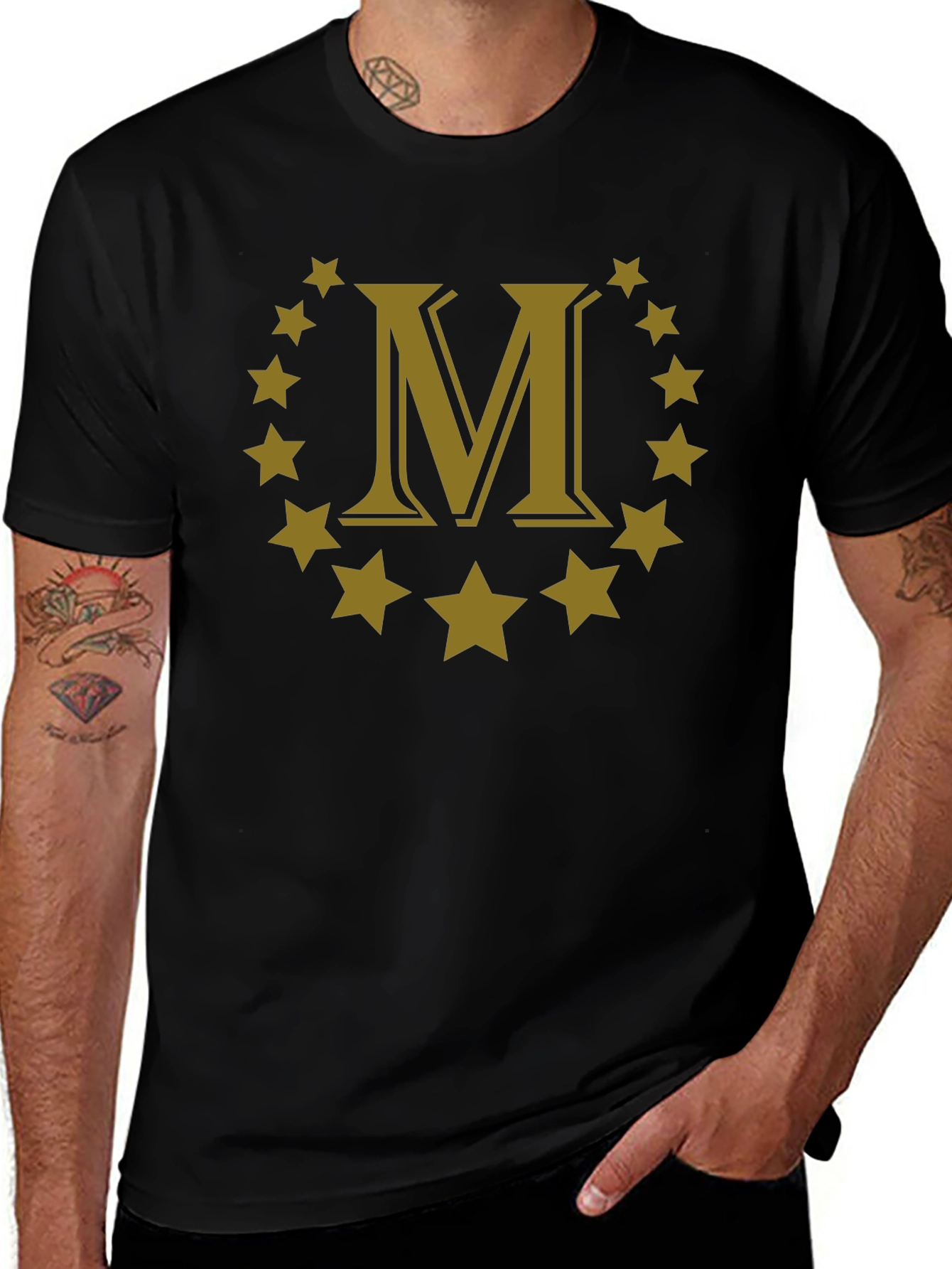 Letter M Star Circle Graphic Tee