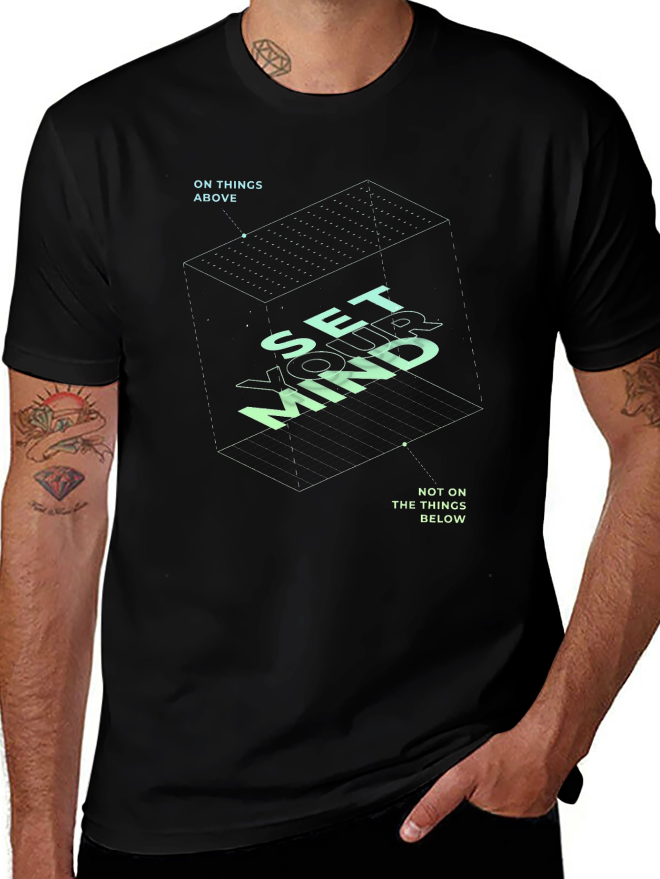 Set Your Mind Black Graphic T-Shirt